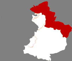 Location of the county within Yingkou