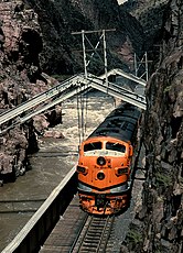 Train and Hanging Bridge