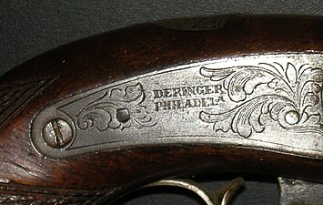 Close-up of Philadelphia Deringer's markings