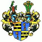 Gebessertes Wappen: vereinigt mit den Symbolen der Erbkämmererwürde von Alt-Vorpommern