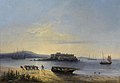 Virage de la longue barque sur la plage / De retour des pêcheurs Château d’If (1830)