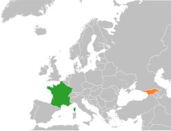 Map indicating locations of France and Georgia