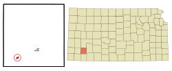 Location within Haskell County and Kansas