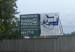 The former Holiday Park Industrial Map sign, which stood at the former intersection of Dundonald Avenue & Fletcher Road, which was removed in 2010 as part of the Circle Drive South project