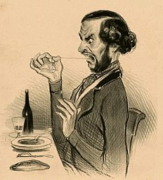 Hey! Waitress, I prefer my soup bald! (1840), lithograph, page 34 x 27 cm. Boston Public Library