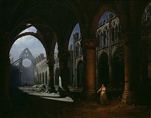 Intérieur d'une abbaye en ruines (1848)