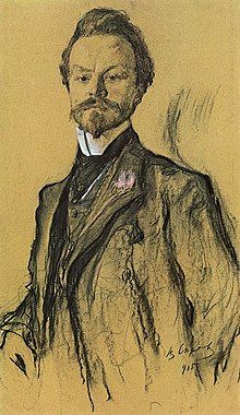Portrait of Konstantin Balmont by Valentin Serov. 1905.