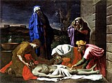 Lamentation over the dead Christ by Nicolas Poussin, which hung in the Old Drawing Room until it was sold to the National Gallery of Ireland in 1882