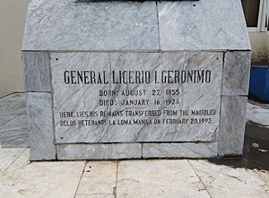 Inscription on the memorial marking the final resting place of his remains