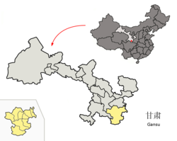 Lage der Stadt Longnan in Gansu