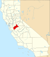 State map highlighting Stanislaus County