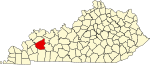 State map highlighting Hopkins County