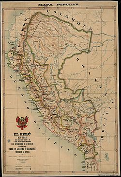 Map of Peru in 1913, depicting the Department of Loreto.