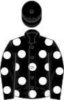 Black, white spots on body and sleeves