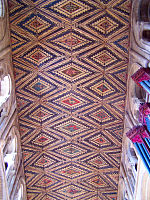 Painted nave ceiling.