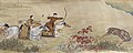 Imperial Hunting painted by Giuseppe Castiglione (1688–1766), Emperors' imperial palace Italian painter in Qing dynasty China.