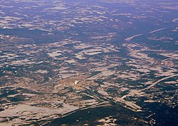 Aerial view of Quesnel in 2009