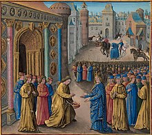 Illustration of the crusaders being welcomed at Antioch, by Marmerot