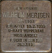 Stolperstein für Willi und Veronika Mertgen