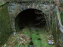 The disused railway station tunnel