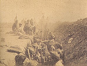 Allied troops entrenched in the Battle of Tuyutí.