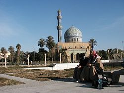 Section of Firdos Square in foreground, with Ramadan Mosque behind in 2003