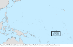 Map of the change to the United States in the Pacific Ocean on August 13, 1877