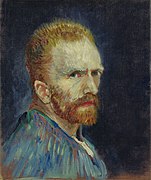 Vincent van Gogh, Self-Portrait, c. 1887, oil on canvas, 40 × 34 cm (15+3⁄4 by 13+3⁄8). Wadsworth Atheneum Museum of Art, Hartford, Connecticut