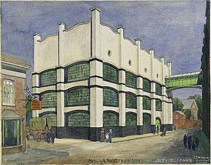 Modernist wallpaper printing works for Sandersons by Charles Voysey, Chiswick, 1902