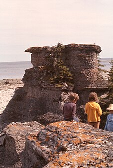 Monoliths on Niapiskau Island, visitors