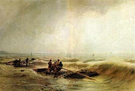 Early study, Storm on the Volga (1873) (State Russian Museum)