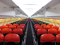 Narrow-body aircraft aisle