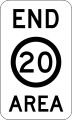(R4-11) End of 20 km/h Speed Limit Zone Area