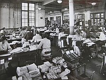 1930s clerks preparing daily balances