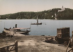 Oscarshall and Frognerkilen on photochrome from the 1890s