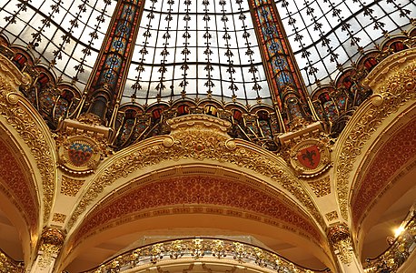 Detail of the cupola of Galeries Lafayette Department store (1912)