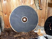 A typical Viking shield in Gokstad style