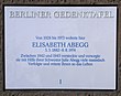 Berliner Gedenktafel für Elisabeth Abegg am Haus Tempelhofer Damm 56, in Berlin-Tempelhof