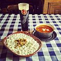 Image 25Halušky with bryndza cheese, kapustnica soup and Zlatý Bažant dark beer—examples of Slovak cuisine (from Culture of Slovakia)