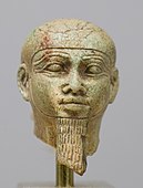 Head of Ptah; late 8th–mid 7th century BC; limestone; height: 1.58 cm; Metropolitan Museum of Art