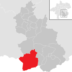 Lage der Gemeinde Hinterstoder im Bezirk Kirchdorf (anklickbare Karte)