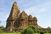 The Kandariya Mahadeva Temple at the Khajuraho Temple Complex in the shikhara style architecture, a UNESCO World Heritage Site