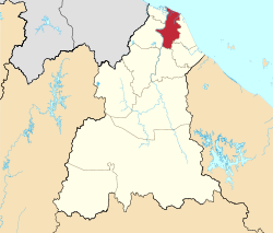 Location of Kota Bharu District in Kelantan