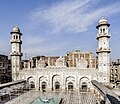 Image 13Bestowed by Mohabbat Khan bin Ali Mardan Khan in 1630, the white-marble façade of the Mohabbat Khan Mosque is one of Peshawar's most iconic sights. (from Peshawar)