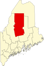 Map of Maine highlighting Piscataquis County