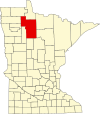 State map highlighting Beltrami County