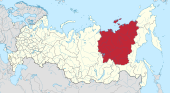 Map showing the Sakha Republic in Russia