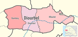 Diourbel région, divided into 3 départements