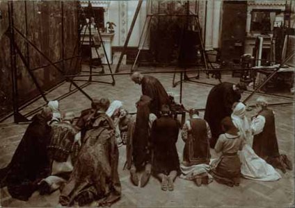 Photographic study for The Meeting at Krǐžky by Alfons Mucha, 1914/1915, probably collodion.