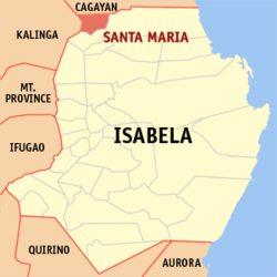 Map of Isabela with Santa Maria highlighted